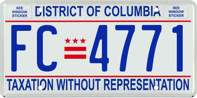 DC license plate FC4771