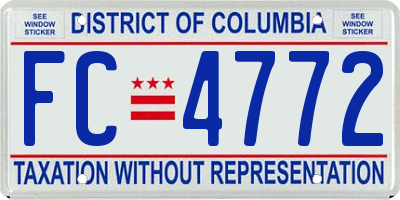 DC license plate FC4772