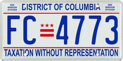 DC license plate FC4773