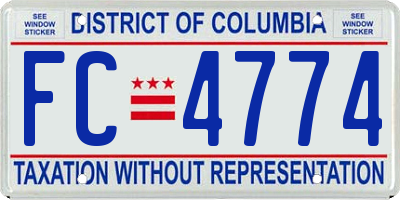 DC license plate FC4774