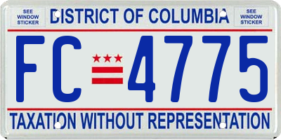 DC license plate FC4775