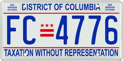 DC license plate FC4776