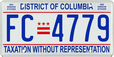 DC license plate FC4779