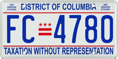 DC license plate FC4780