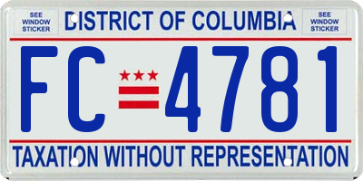 DC license plate FC4781