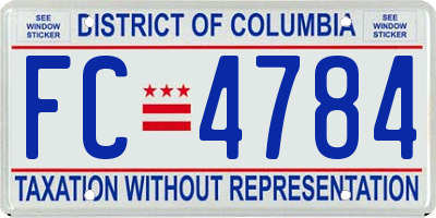 DC license plate FC4784