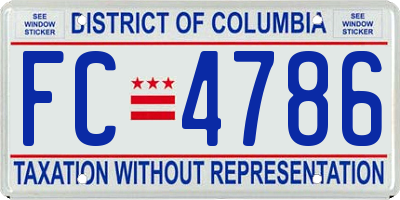 DC license plate FC4786