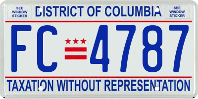 DC license plate FC4787