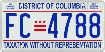 DC license plate FC4788