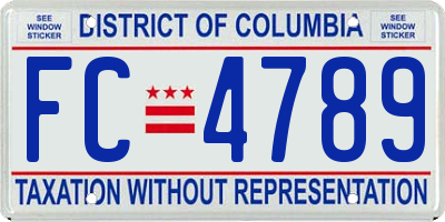 DC license plate FC4789