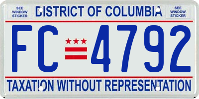 DC license plate FC4792