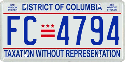 DC license plate FC4794