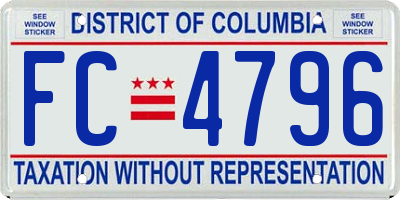 DC license plate FC4796