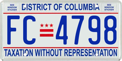 DC license plate FC4798