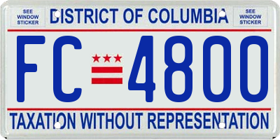 DC license plate FC4800