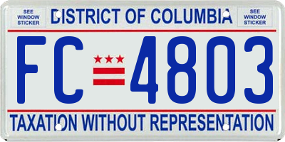 DC license plate FC4803