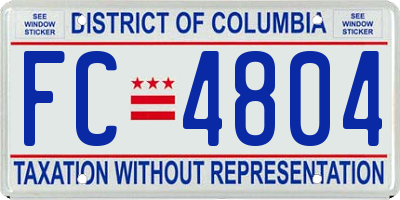 DC license plate FC4804