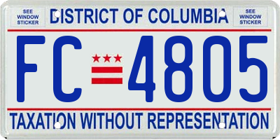 DC license plate FC4805