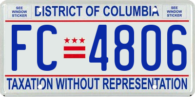 DC license plate FC4806