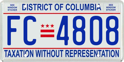 DC license plate FC4808