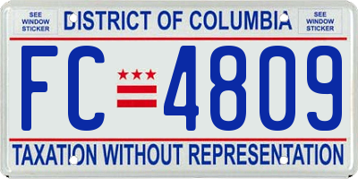 DC license plate FC4809