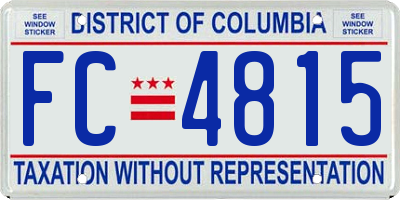 DC license plate FC4815