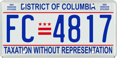 DC license plate FC4817