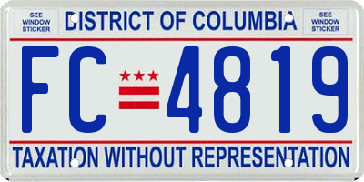 DC license plate FC4819