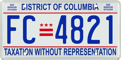 DC license plate FC4821