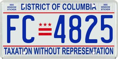 DC license plate FC4825