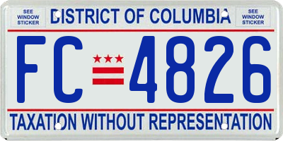 DC license plate FC4826