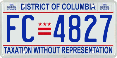 DC license plate FC4827