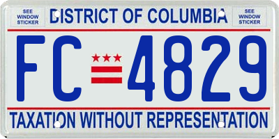 DC license plate FC4829