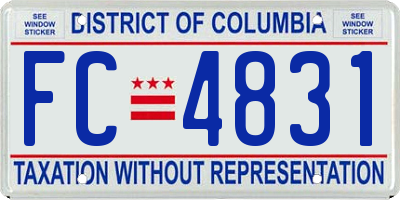 DC license plate FC4831