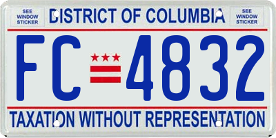 DC license plate FC4832