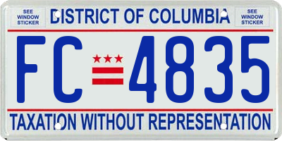 DC license plate FC4835