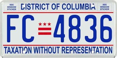 DC license plate FC4836