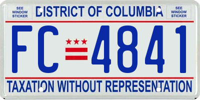 DC license plate FC4841