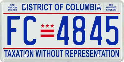 DC license plate FC4845