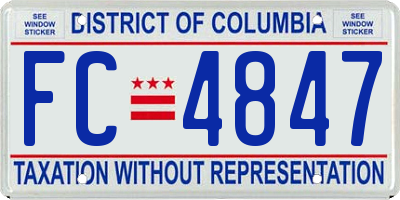 DC license plate FC4847