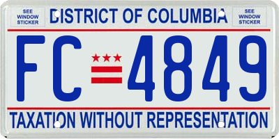 DC license plate FC4849