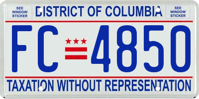 DC license plate FC4850