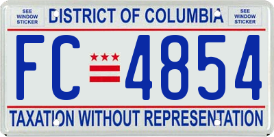 DC license plate FC4854