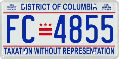 DC license plate FC4855