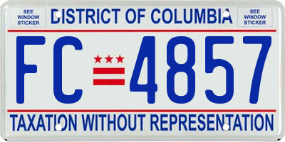 DC license plate FC4857