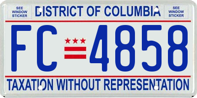 DC license plate FC4858