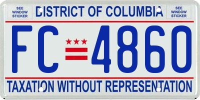 DC license plate FC4860