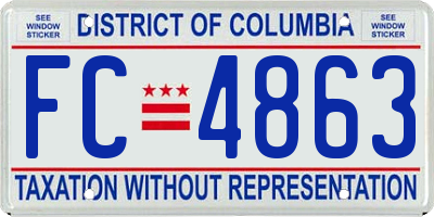 DC license plate FC4863