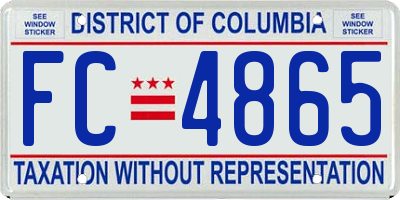 DC license plate FC4865