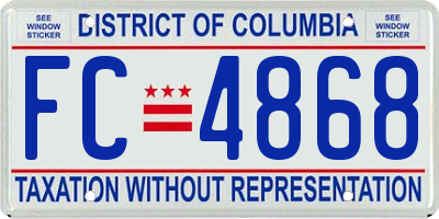 DC license plate FC4868